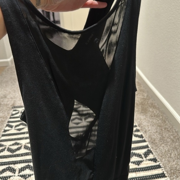 Nwt Black extra small express, bodysuit sheer middle - Picture 3 of 4
